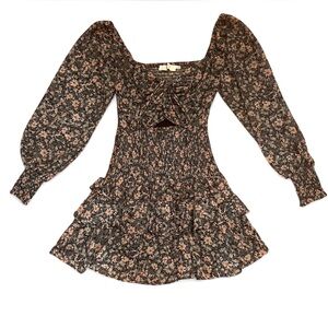 🩷 On-Trend FW2025 🩷
ASTR The Label— Marietta, Floral Mini, Sheer, Ruffled Hem